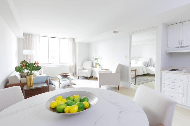 Living accommodations at Carnegie East House. Photo: Jill Lotenbergrg