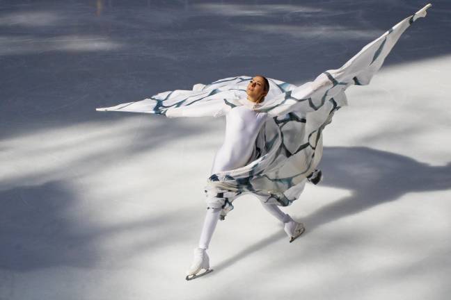 Ice Theater of New York dancer Valerie Levine floats across the skating rink at Rockefeller Center in a performance of Arctic Memory.” The dance company, alleging it was robbed of $10,000 in a Ponzi-like scheme, became the first Manhattan-based nonprofit to sue NYCharities.org in state Supreme Court.