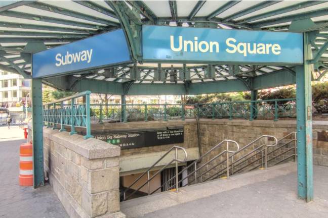 A January report from the MTA Inspector General found ten observed bathrooms lacking toilet seat covers, including those at Union Square (above). That has now been fixed.