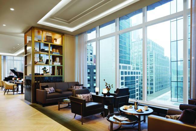 The lounge at Coterie Hudson Yards. Photo: Colin Miller