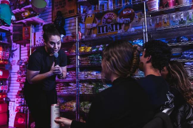 Comic Caitlin Peluffo performing. Photo: William DeVito