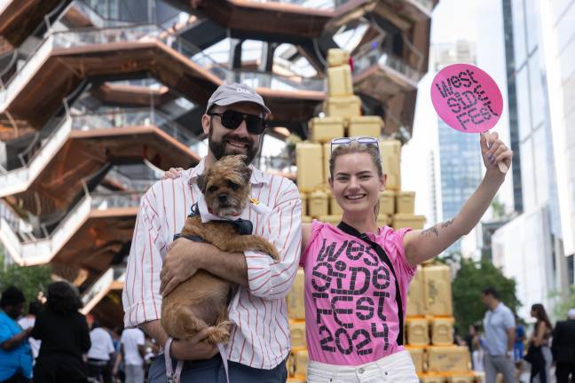 Visitors celebrate West Side Fest near Hudson Yards.