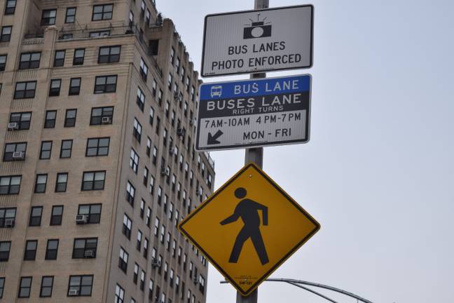 Camera enforcement of bus lane violations began this week along the 23rd Street corridor. Photo: Michael Garofalo