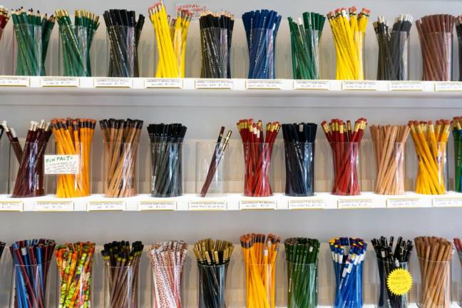 Pencil display. Photo: James Pothen