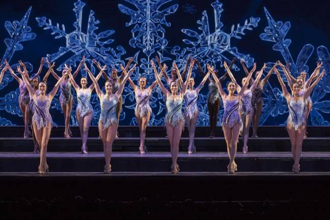 The Rockettes in a dress rehearsal for “Snow,” for the Radio City Christmas Spectacular. Photo: MSG Entertainment