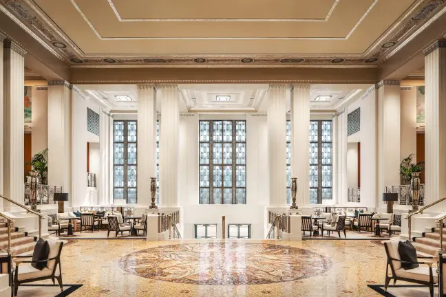 Lobby of the newly renovated Waldorf Astoria