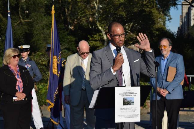 “So much more needs to be done.” Capt. Jeremy Butler urged New Yorkers to remember the first responders who are sick or dying. Photo: Emily Higginbotham