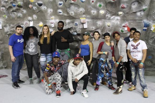Some of the homeless youth participating in a Covenant House health and fitness initiative at Chelsea Piers that is designed to build confidence and break down obstacles. Photo: Richie Colon