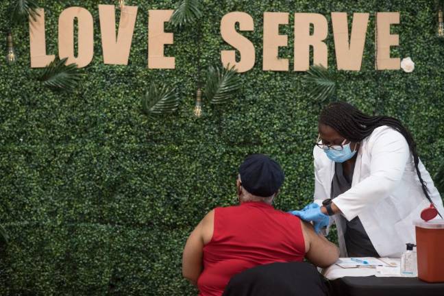 Pop-up vaccination site at First Corinthian Baptist Church in Harlem, February 27, 2021. Photo: Michael Appleton/Mayoral Photography Office