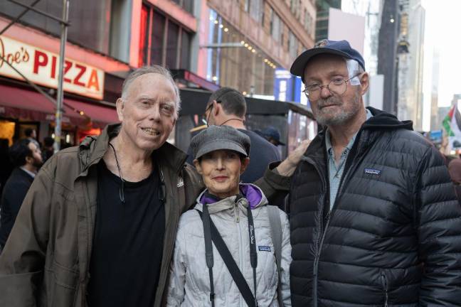 Cliff Conner (left), his wife Joan Conner (center), and their friend Allan Benjamin.