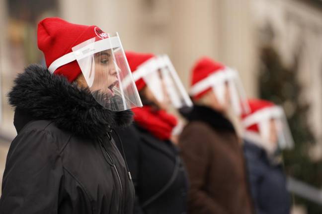 Members of the Met Opera Chorus performing in a pop-up concert. Photo courtesy of NYCNext