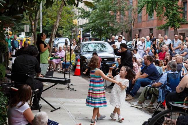 Crowd in the street for the Opera Next Door. Photo: Kathryn Tornelli