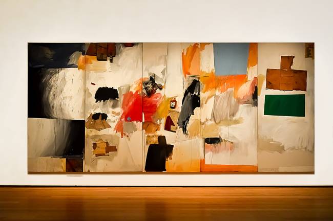 Rauschenberg's 1962 painting “Ace” is a monumental, ebullient evocation of the artist's enthusiasm and joy. Photo: Adel Gorgy