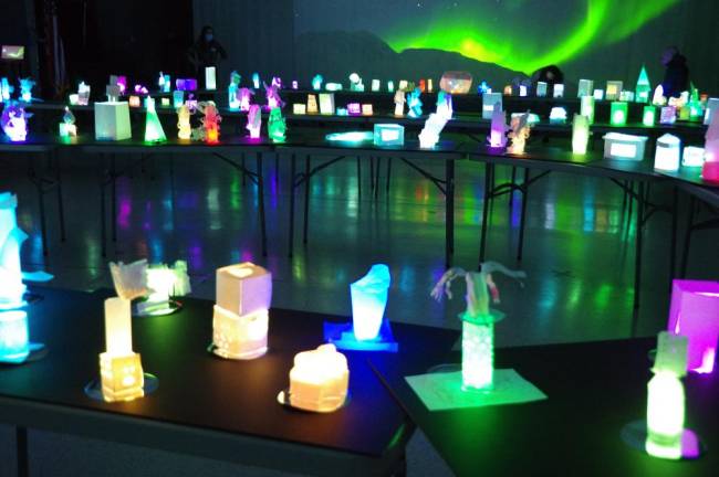 “Glow Show,” an art and technology project by Lower School students at Trevor Day School. Photo: Morgan Pozio