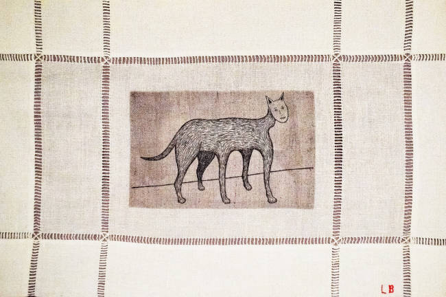 &#x201c;Self Portrait&#x201d; 2007, Bourgeois&#x2019; drypoint and engraving done on a handkerchief from her trousseau. Photo: Adel Gorgy