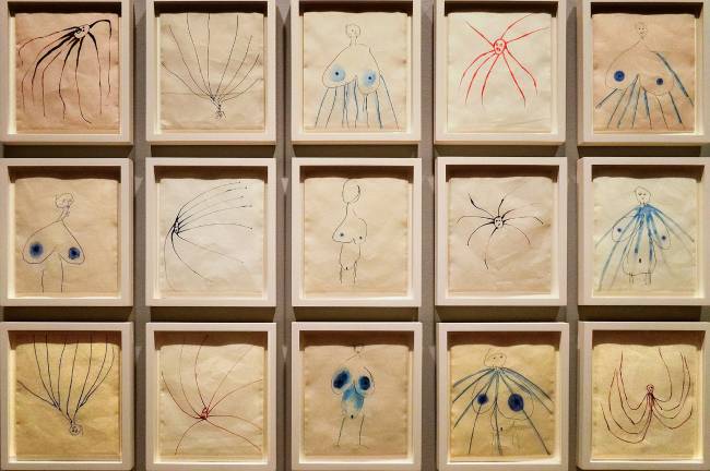 A group of works from Louise Bourgeois&#x2019; 2007series, &#x201c;The Fragile&#x201d; opens the exhibition. Photo: Adel Gorgy