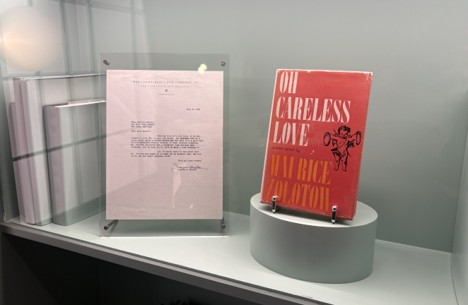 In “The Library,” three genuine copies from Monroe’s collection are on display, including Maurice Zolotow’s “Oh Careless Love.” Publishers sent an advance copy to Monroe on Zolotow’s request along with a letter, displayed next to the book copy.