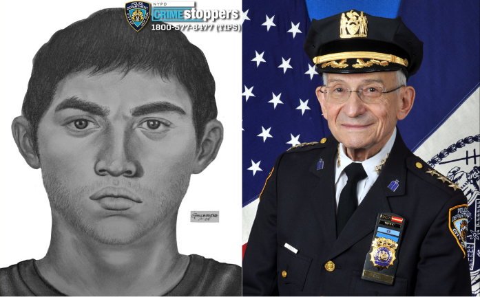 Left: Wanted for forcible touching. Right: NYPD Chaplain Rabbi Alvin Kass