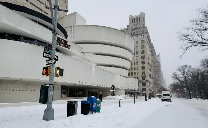 The death toll from the brutal cold snap that hit NYC last month has been compounded by a Jan. 25 storm, which dumped nearly a foot of non-melting snow on the city. Pictured above: the Guggenheim on the day of the storm.