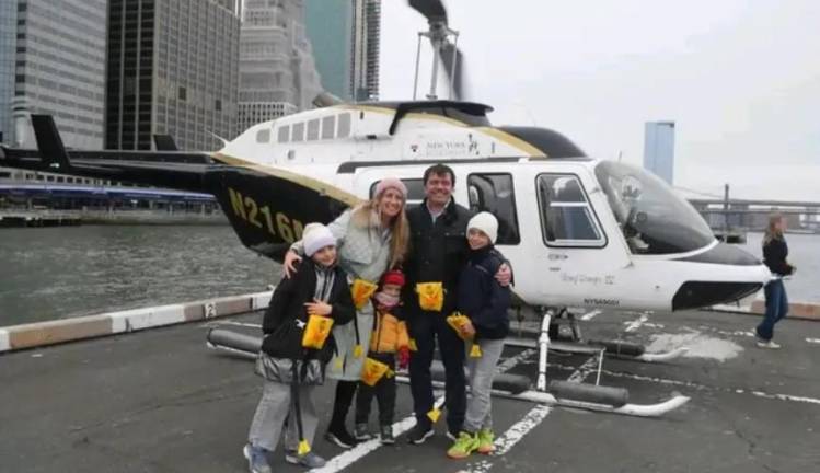 A family from Barcelona, Spain (above), and the chopper pilot died less than 20 minutes after boarding this Bell 206 helicopter at the Skyport in downtown Manhattan on April 10.