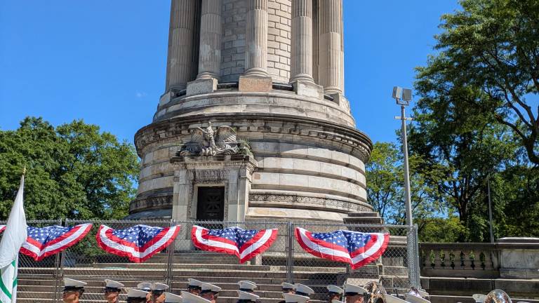 At the Soldiers’ and Sailors’ Monument with the United States Marine Corps Band.
