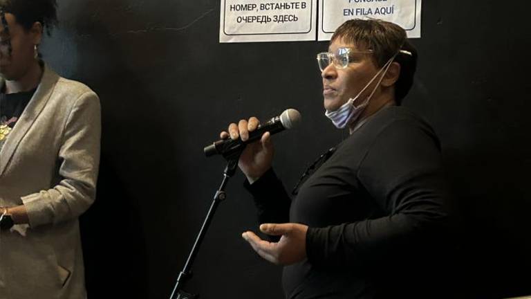 A Chelsea resident, who wanted to be identified as Lisa, speaking at the Chelsea-Elliot Homes at 430 W 26th Street between ninth and tenth avenue on Wednesday, Feb.7. Photo Credit: Alessia Girardin.