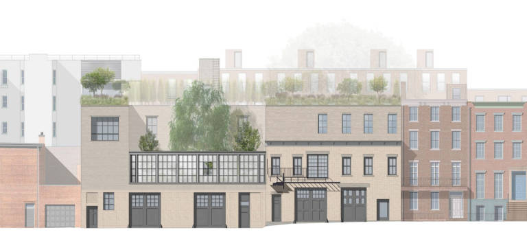 A rendering of a subtler redesign of 85-89 Jane St. Courtesy Steven Harris Architects