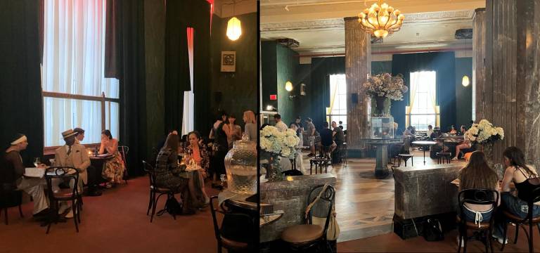 Elegant cocktail lounge by night. Atmospheric coffee hall by day.