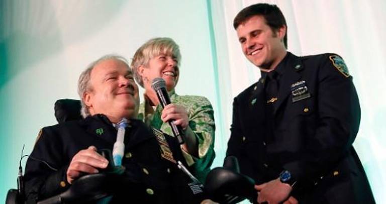 The NYPD Police Academy will now be named after Det. Steven McDonald seen here with wife Patti Ann and son Conor, who is now an NYPD Captain. Steven McDonald was shot in the line of duty in 1986 and passed in 2017 at the age of 59.