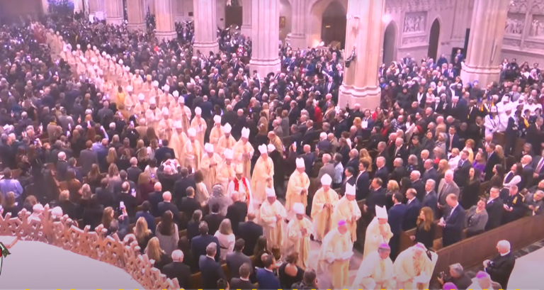 More than 90 bishops and cardinals greeted Archbishop Hicks inside St. Patrick’s Cathedral on Feb. 6