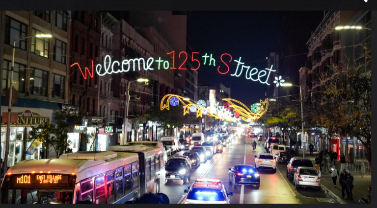 Harlem Lights Holiday Festival, which is celebrating its 30th anniversary this Turns 125th Street in a holiday celebration every year that kicks off Nov. 14th a floats that form a parade of lights. Photo: 125th Street Business Improvement District