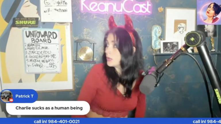 Keanu Thompson’s initial reactions as she hears gunshots out her window while livestreaming.
