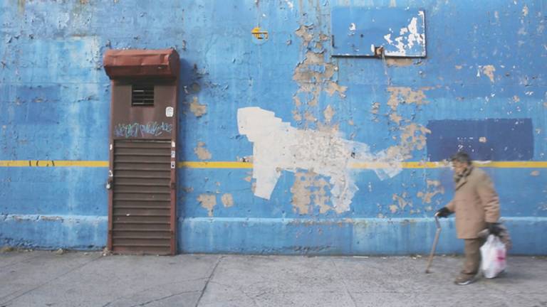 A covered Banksy at Yankee Stadium, which appears in Chris Moukarbel's documentary Banksy Does New York. Photo credit: Karim Raoul/Courtesy of HBO