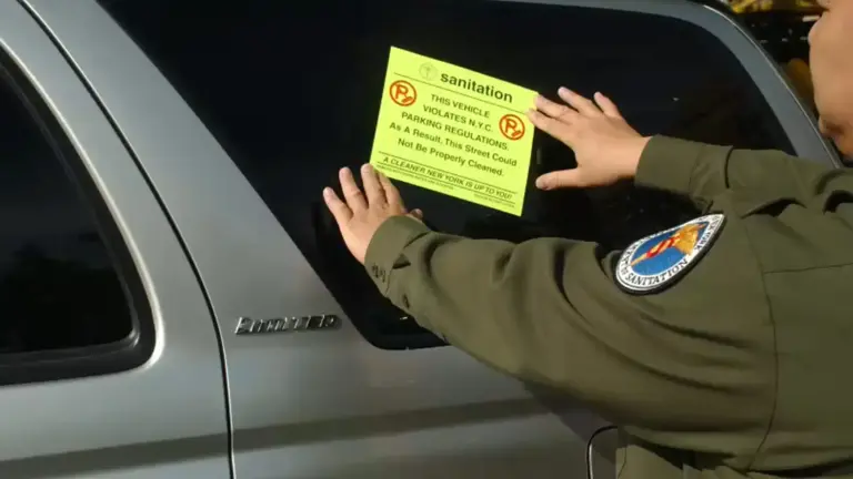 The NY Department of Sanitation has started affixing adhesive stickers to cars violating street cleaning parking rules again, bringing back a practice that had been prohibited since 2011 before a City Council vote in June 2026 allowed the Department of Sanitation to resume the practice starting in August.