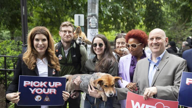 Manhattan politicians such as NYC Council Speaker Julie Menin (left) and Council Member Harvey Epstein (right) are collaborating on a new legislative priority: eliminating stray dog poop from NYC.