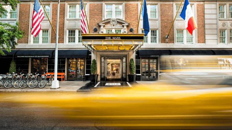 The Mark Hotel on Manhattan’s Upper East Side sits on land subject to a ground lease held by entities tied to the Goldman family’s real estate empire, which is at the center of ongoing litigation among heirs.