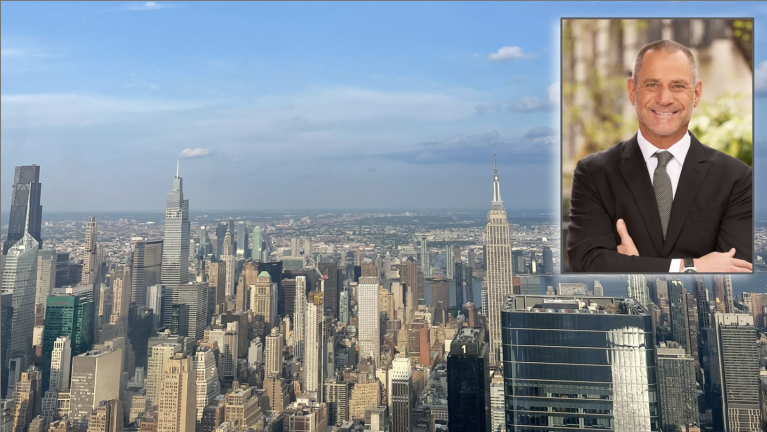 The median rent for Manhattanites increased again in the month of May to $5,125, setting a new market record, according to a Real Estate report and statement by Corcoran Group COO Gary Malin (inset).