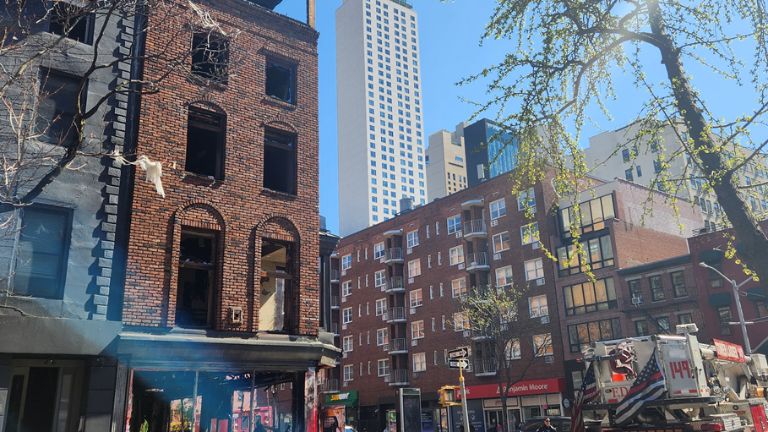 The once well-appointed five story building at 210 Seventh Ave. has been abandoned for about two decades. On April 12, it was gutted by a three-alarm blaze that took nearly 200 firefighters and EMS personnel two hours to bring under control.