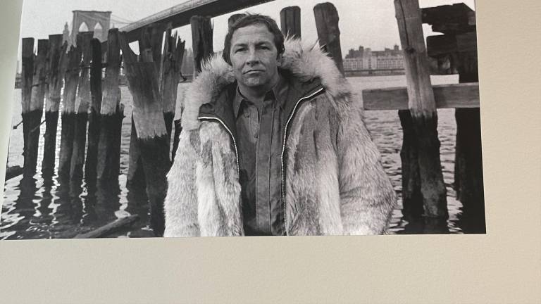 Photograph by Straus News of reproduction of Gianfranco Gorgoni’s original gelatin silver print, <i>Robert Rauschenberg, New York, NY</i>, 1972, from the Photograph Collection, Robert Rauschenberg Foundation Archives, New York.