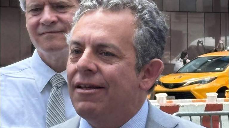 NYS Assembly member Tony Simone, seen here at a June 7 press conference outside Penn Station, handily defeated challenger Emily YueXin Miller in the Democratic primary.