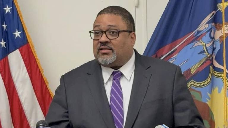 D.A. Alvin Bragg at a December 18, 2025 announcement.