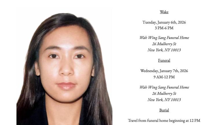 Funeral notice for Chinatown resident Wai Fun Tso, killed in Chelsea Dec. 22, 2025.