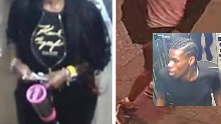 Bryant Park subway assault suspect (left); Times Square shooting suspects (right).