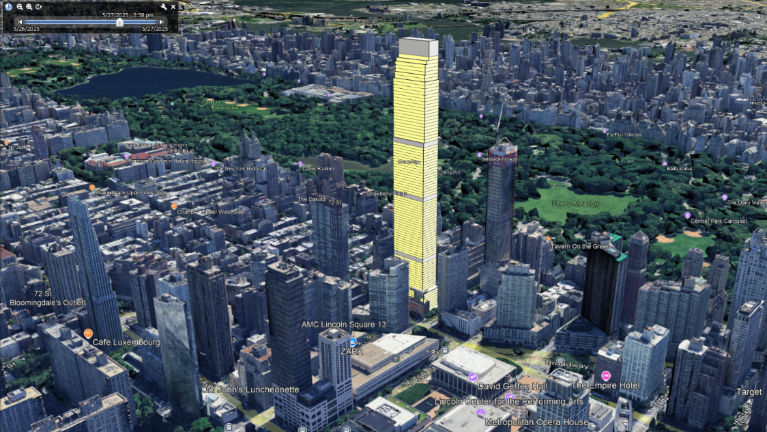 The proposed 1,198-foot skyscraper would be the tallest building in the Upper West Side by 407 feet.