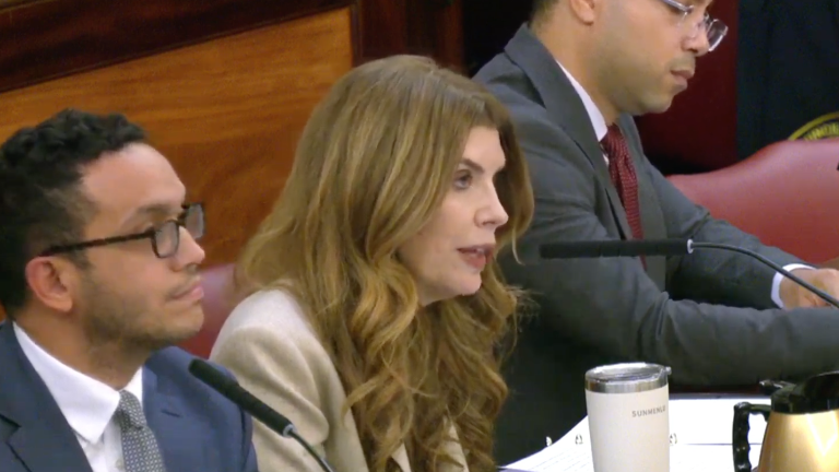 The City Council held a hearing to discuss nearly two-dozen bills that aim to address the risk of speeding e-bikes, which Council Speaker Julie Menin described as a bid to make people “feel safe,” on September 30.